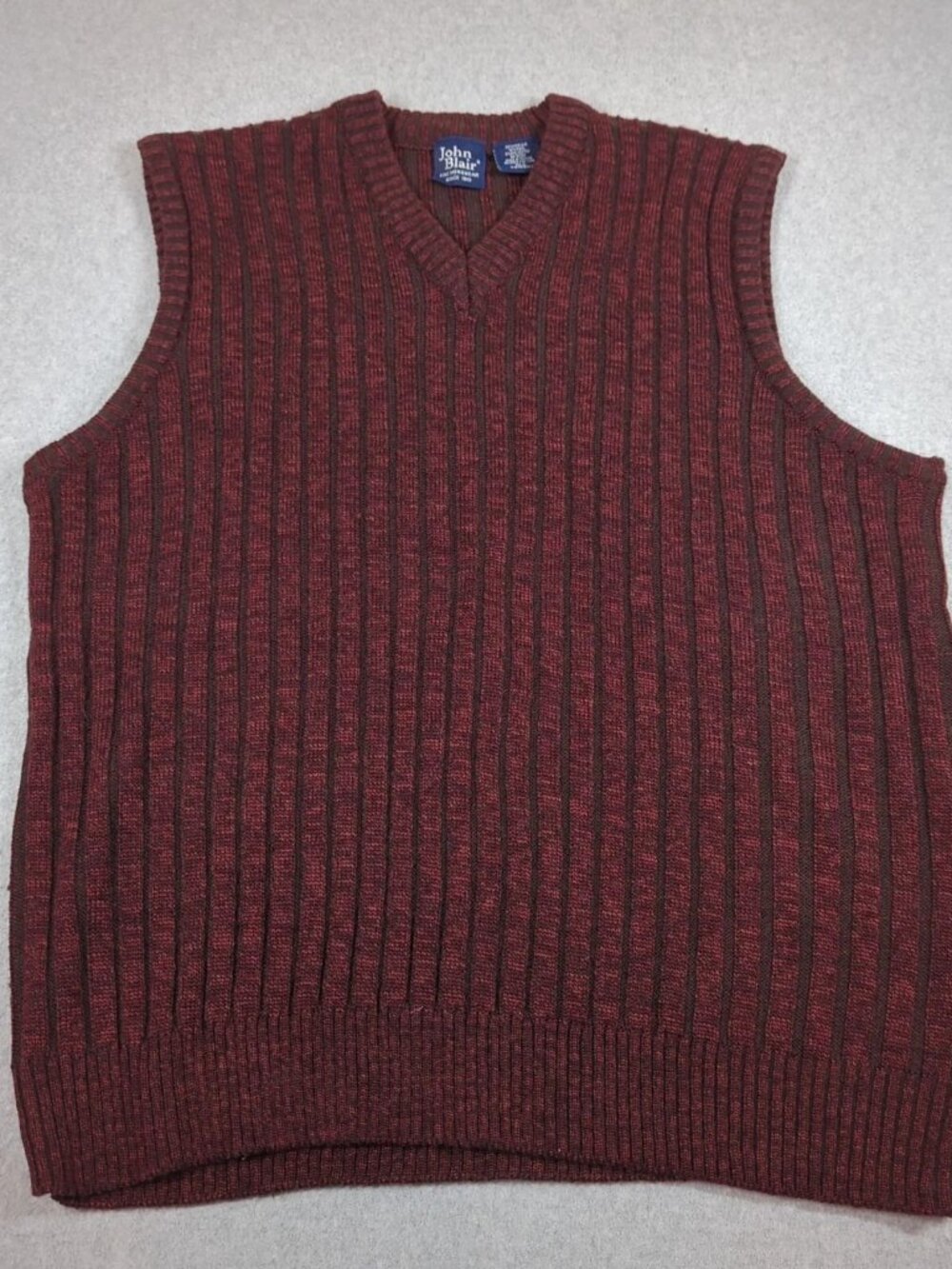 John Blair Sweater Vest Men's XL Red Sleeveless Pullover Wool Blend